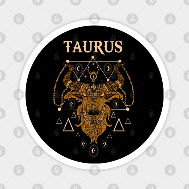 Taurus sacred triangle zodiac design Magnet by RamsApparel08